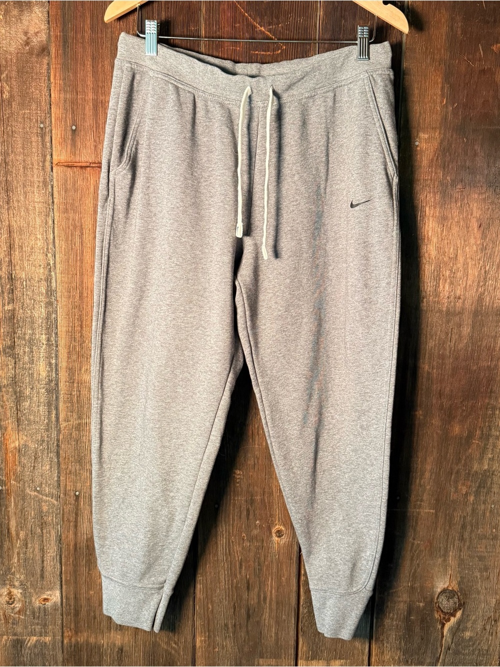 Nike Dri-FIT Fleece Jogger Sweatpants Gray Men's Large L CU5495-091 Athletic